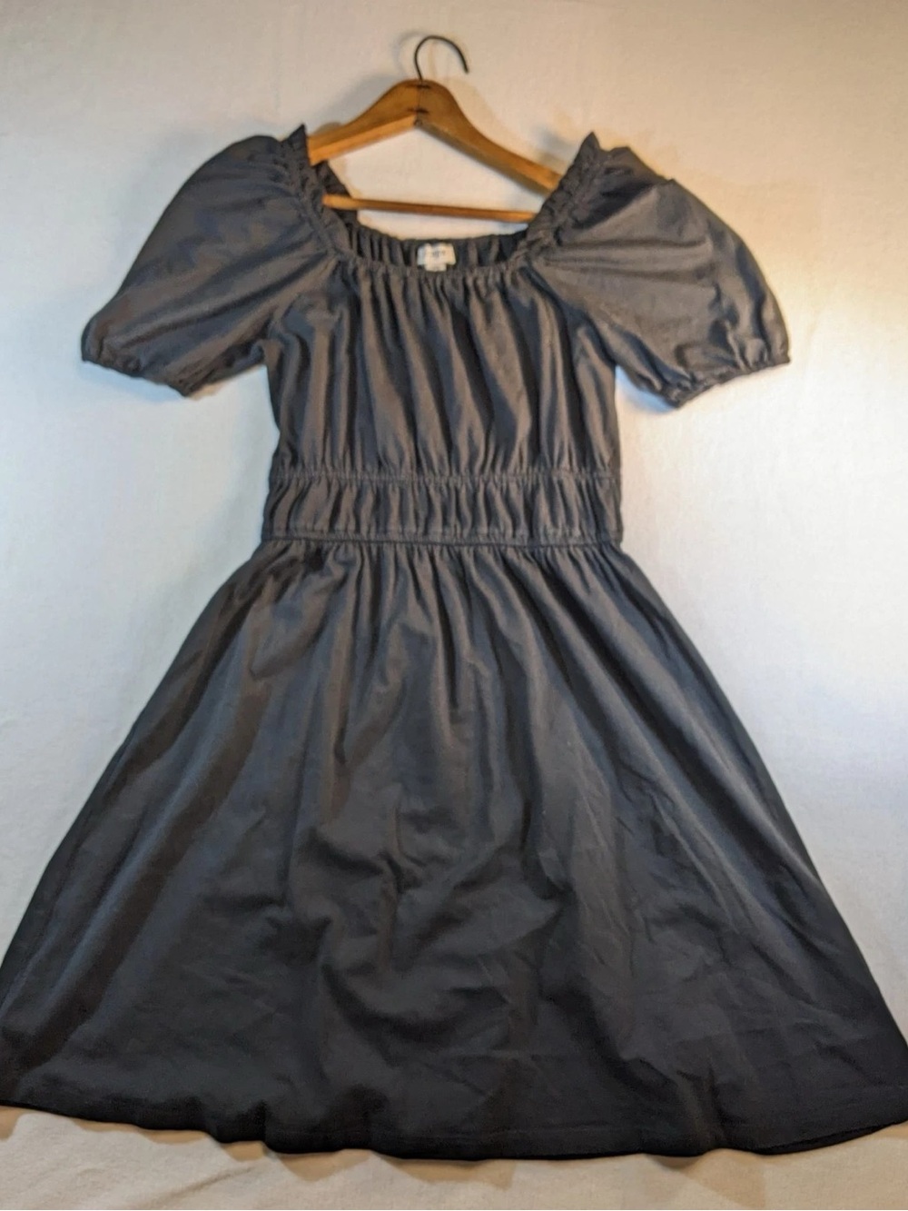 J. Crew Puff-Sleeve Maxi Dress in Charcoal Gray